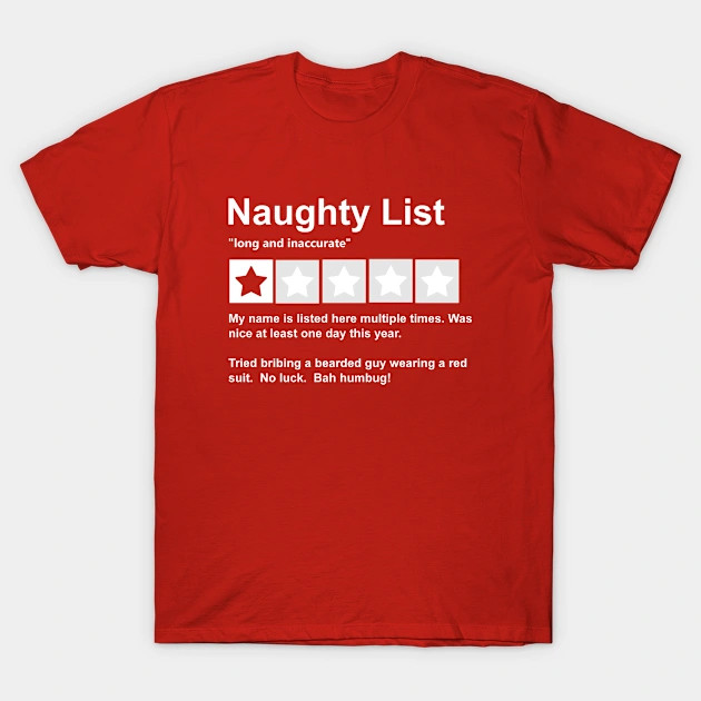 Naughty LIst One Star Review shirt