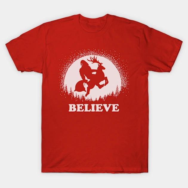 Bigfoot Santa Believe shirt